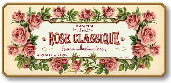 Item 2105 Vintage Style Rose Soap Label Plaque