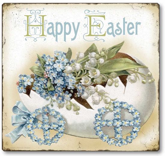 Item 60 Shabby Chic Vintage Style Easter Egg Plaque