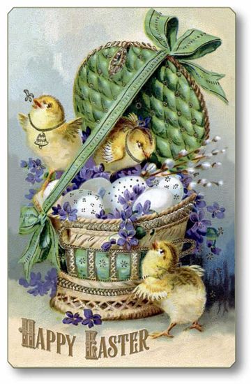 Item 736 Vintage Victorian Style Easter Basket Plaque