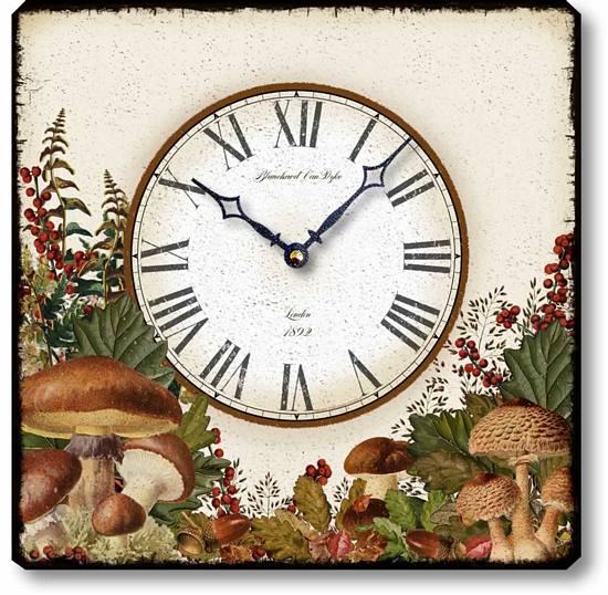Item C8720 Woodland Mushrooms Wall Clock