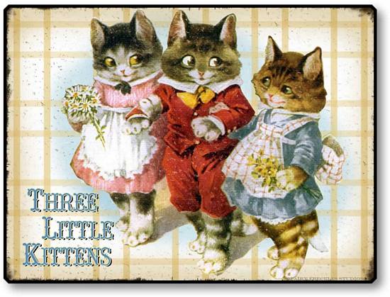 Item 90055 Vintage Style Three Kittens Plaque