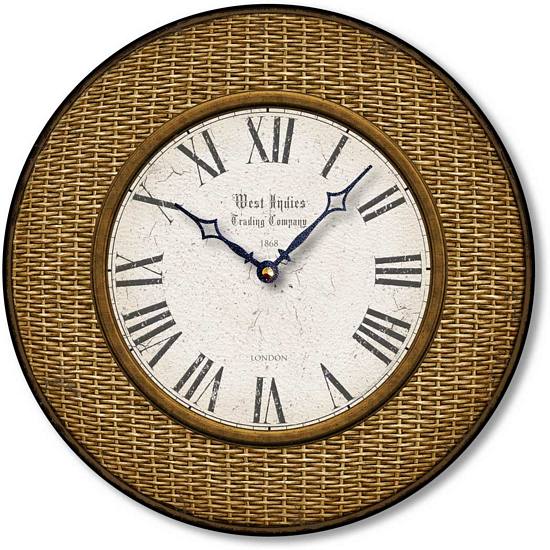 Item C2213 West Indies Style Basketweave Wall Clock