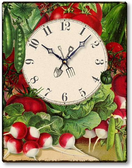 Item C4137 Vintage Style Vegetable Kitchen Clock