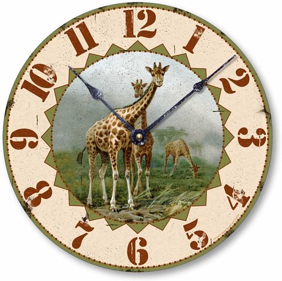 Item C5025 Vintage Style Giraffe Clock