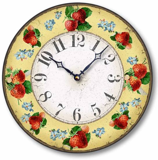 Item C6036 Vintage Style Strawberry Clock