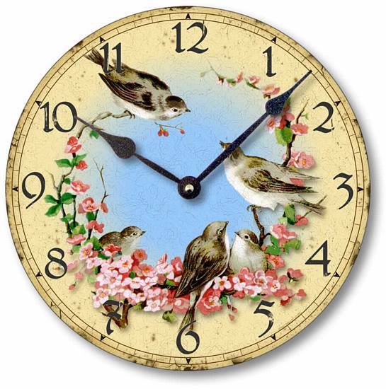 Item C7001 Birds and Cherry Blossoms Clock