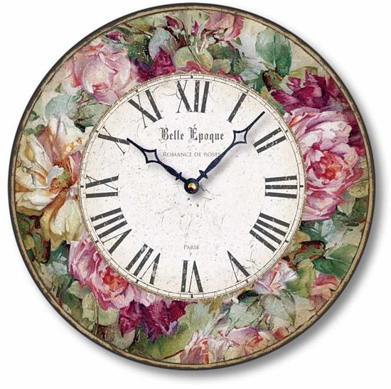 Item C8219 Victorian Style Belle Epoque Roses Wall Clock