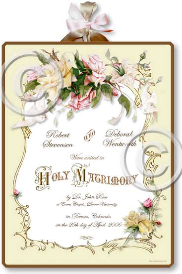 Item M303 Victorian Wedding Certificate Plaque