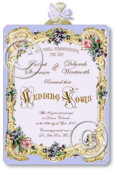 Item M306 Victorian Wedding Certificate Plaque