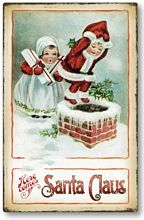 Item 09168 Vintage Style Santa Christmas Plaque
