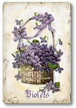 Item 112607 Victorian Violets Plaque