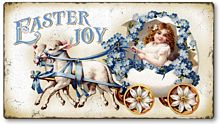 Item 3148 Vintage Style Easter Lambs Plaque