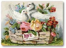 Item 44 Victorian Doves and Roses Wall Plaque