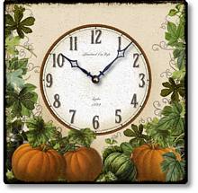 Item C8725 Square Pumpkin Wall Clock
