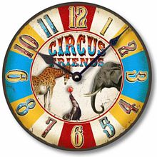 Item C1621 Antique Style Circus Wall Clock