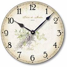 Item C2000 Vintage Style Lilacs Wall Clock
