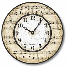 Item C2005 Vintage Style Music Notes Wall Clock