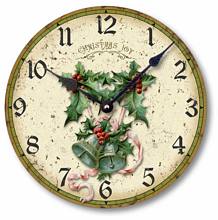 Item C2020 Holly and Bells Christmas Wall Clock