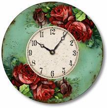 Item C2027 Vintage Victorian Style Red Roses Wall Clock