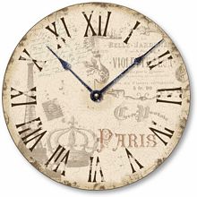 Item C2039 Vintage Style Paris Wall Clock