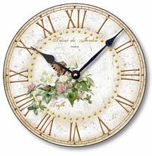 Item C2040 Shabby Chic Butterfly Clover Blossoms Wall Clock