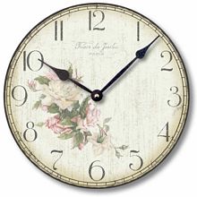 Item C2044 Vintage Style Faded Roses Clock
