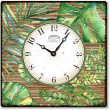 Item C2115 Square Tropical Leaves Clock