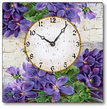 Item C4002 Vintage Style Victorian Violets Wall Clock