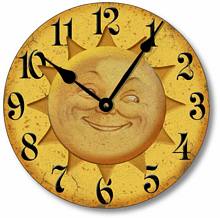 Item C5016 Vintage Style Sun Face Wall Clock