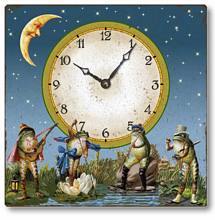 Item C5030 Vintage Victorian Style Frogs Wall Clock
