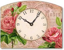 Item C672 Tabletop Pink Roses Clock