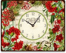 Item C7164 Antique Style Botanical Christmas Clock