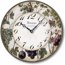 Item C8203 Wine Grapes Wall Clock