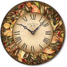 Item C8251 Vintage Style Autumn Leaves Wall Clock