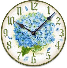 Item C8840 Blue Hydrangea Flower Wall Clock