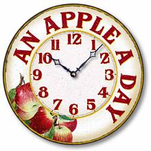 Item C8904 Casual An Apple a Day Kitchen Wall Clock