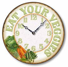 Item C8906 Casual Eat Your Vegetables Kitchen Wall Clock