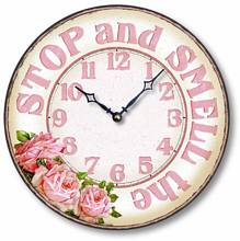 Item C8912 Casual Smell the Roses Kitchen Wall Clock