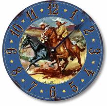 Item C9000 Retro Western Cowboy Horses Clock