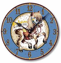 Item C9004 Vintage Style Painted Pony Retro Western Wall Clock