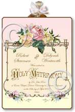 Item M300 Victorian Wedding Certificate Plaque