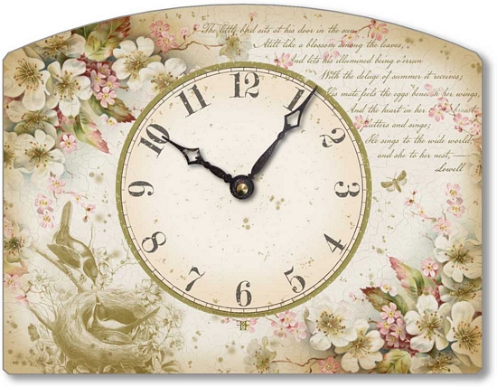 Item C673 Tabletop Birds and Blossoms Clock