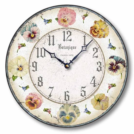 Delicate Pastel Pansies Clock | Fairy-freckles.com