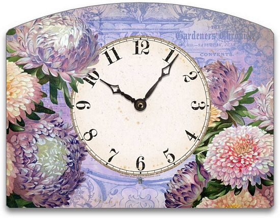 Item C676 Tabletop Chrysanthemums Clock