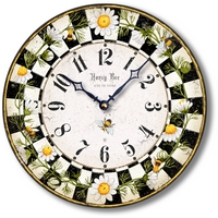 Item C8026 Honeybee and Checks Wall Clock