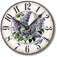 Item C8701 Vintage Style Lilacs Wall Clock